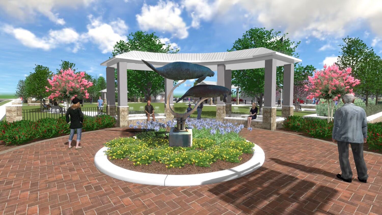 Crystal River Town Square Manatee Sculpture Rendering